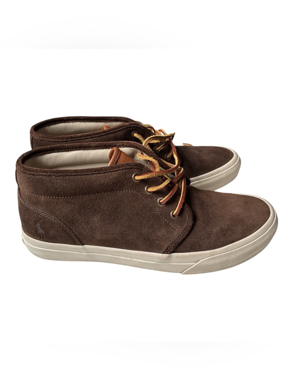 Polo by Ralph Lauren Keaton Brown Suede Chukka Boots Lace Up Debossed Pony Logo